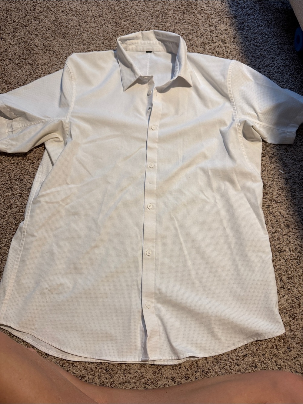 lululemon athletica Men's White Short-Sleeve Button-Down Shirt